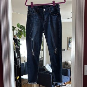 Just USA Blue Ankle Cropped Distressed Jeans